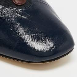 Dior Tricolor Patent Leather and Canvas Lace Up Block Heel Booties Size 38.5