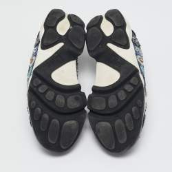 Dior Grey Mesh Crystal Embellished Fusion Slip On Sneakers Size 38.5