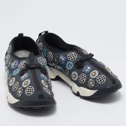 Dior Grey Mesh Crystal Embellished Fusion Slip On Sneakers Size 38.5