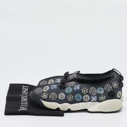 Dior Grey Mesh Crystal Embellished Fusion Slip On Sneakers Size 38.5