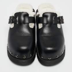 Dior Black Leather Diorquake Clogs Size 36