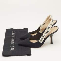 Pre Owned Dior Black Canvas J'Adior Slingback Pumps Size 39