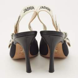 Pre Owned Dior Black Canvas J'Adior Slingback Pumps Size 39