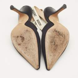 Pre Owned Dior Black Canvas J'Adior Slingback Pumps Size 39