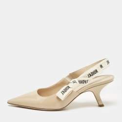 Dior Beige Patent J'Adior Slingback Pumps Size 39