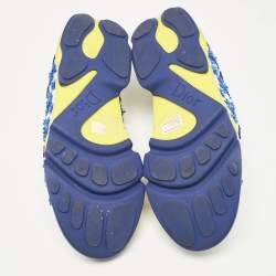 Pre Owned Dior White/Blue Mesh Embellished Fusion Sneakers Size 36