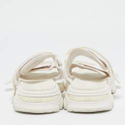 Dior White Fabric D- Wander Slide Sandals Size 40