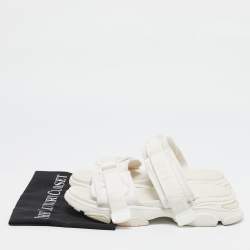 Dior White Fabric D- Wander Slide Sandals Size 40