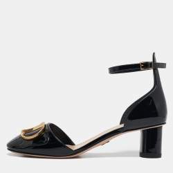 Dior Black Patent Leather D'cest Ankle Strap Sandals Size 36