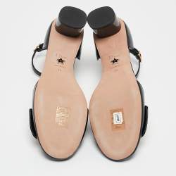 Dior Black Patent Leather D'cest Ankle Strap Sandals Size 36