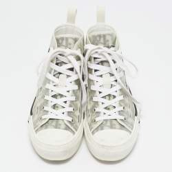 Pre Owned Dior Grey/Transparent Nylon and PVC B23 High Top Sneakers Size 38