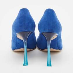 Dior Blue Suede Pointed Toe Ombre Heel Pumps Size 37