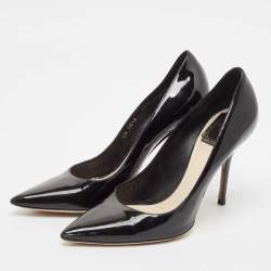 مملوكة مسبقًا Dior Black Patent Leather Pointed Toe Pumps Size 37.5