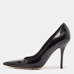 مملوكة مسبقًا Dior Black Patent Leather Pointed Toe Pumps Size 37.5