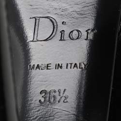 Pre Owned Dior Black Patent Leather Peep Toe Pumps Size 36.5