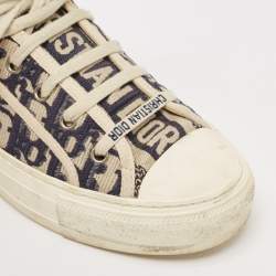 Dior Navy Blue/White Canvas Walk'n'Dior Low Top Sneakers Size 38