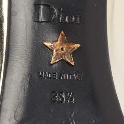 Pre Owned Dior Metallic Laminated Leather Baby-D Mary Jane Pumps Size 38.5