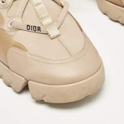 Dior Beige Neoprene and Rubber D-Connect Low Top Sneakers Size 38
