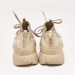 Dior Beige Neoprene and Rubber D-Connect Low Top Sneakers Size 38