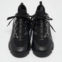 Dior Black Fabric and PVC D-Connect Low Top Sneakers Size 38