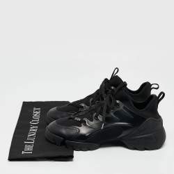 Dior Black Fabric and PVC D-Connect Low Top Sneakers Size 38