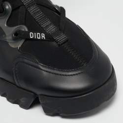 Dior Black Fabric and PVC D-Connect Low Top Sneakers Size 38