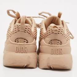 Dior Beige Fabric and Leather D-Connect Low Top Sneakers Size 37
