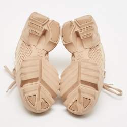 Dior Beige Fabric and Leather D-Connect Low Top Sneakers Size 37