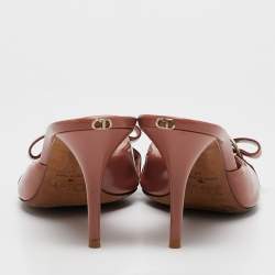 Dior Blush Pink Bow Chain Detail Open Toe Sandals Size 37
