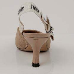 Dior Nude Technical Fabric J'Adior Slingback Pumps Size 35.5