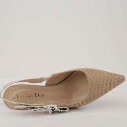 Dior Nude Technical Fabric J'Adior Slingback Pumps Size 35.5