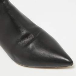 Dior Black Leather Ankle Length Boots Size 38