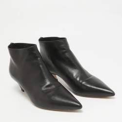 Dior Black Leather Ankle Length Boots Size 38