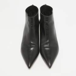 Dior Black Leather Ankle Length Boots Size 38