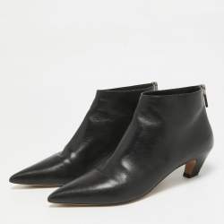 Dior Black Leather Ankle Length Boots Size 38