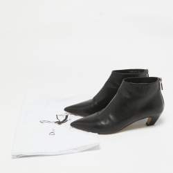 Dior Black Leather Ankle Length Boots Size 38