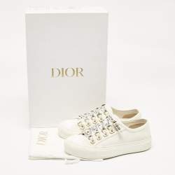 Dior White Canvas Walk'n'Dior Low Top Sneakers Size 34.5