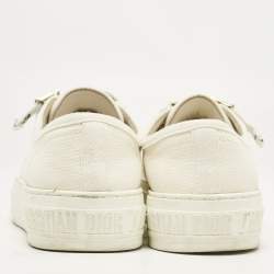 Dior White Canvas Walk'n'Dior Low Top Sneakers Size 34.5