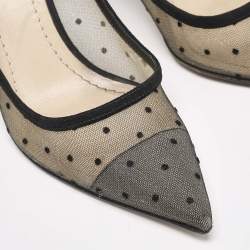 مملوكة مسبقًا حذاء كعب عالي ديور دي موا شبكة منقطة سوداء مقاس 36