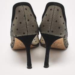 مملوكة مسبقًا حذاء كعب عالي ديور دي موا شبكة منقطة سوداء مقاس 36