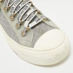 Dior Grey Cannage Knit Fabric Walk'n'Dior Sneakers Size 37