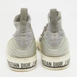 Dior Grey Cannage Knit Fabric Walk'n'Dior Sneakers Size 37