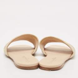 Dior Beige Canvas Dway Flat Slides Size 37