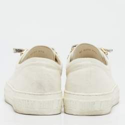Dior White Canvas Walk'n'Dior Low Top Sneakers Size 37.5