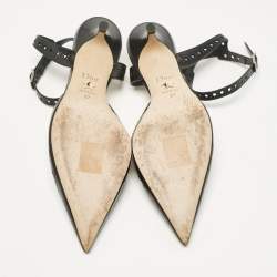 Dior Black Leather Pointed Toe Slingback Pumps Size 37
