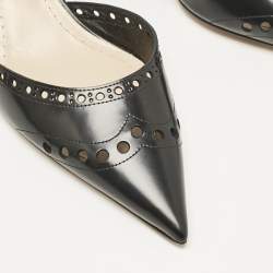 Dior Black Leather Pointed Toe Slingback Pumps Size 37