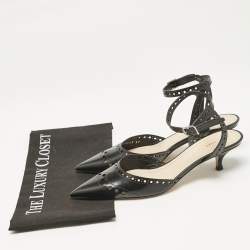 Dior Black Leather Pointed Toe Slingback Pumps Size 37