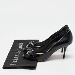 Dior Black Leather Bow Detail Peep Toe Pumps Size 36