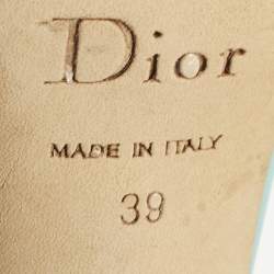 Dior Aqua Blue Piedra Jeweled Leather T-Strap Sandals Size 39