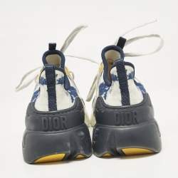 Dior Two Tone Fabric and Leather D-Connect Low Top Sneakers Size 39.5